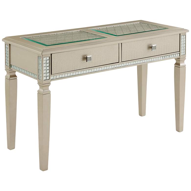 Image 2 Cluny 48" Wide Silver 2-Drawer Console Table