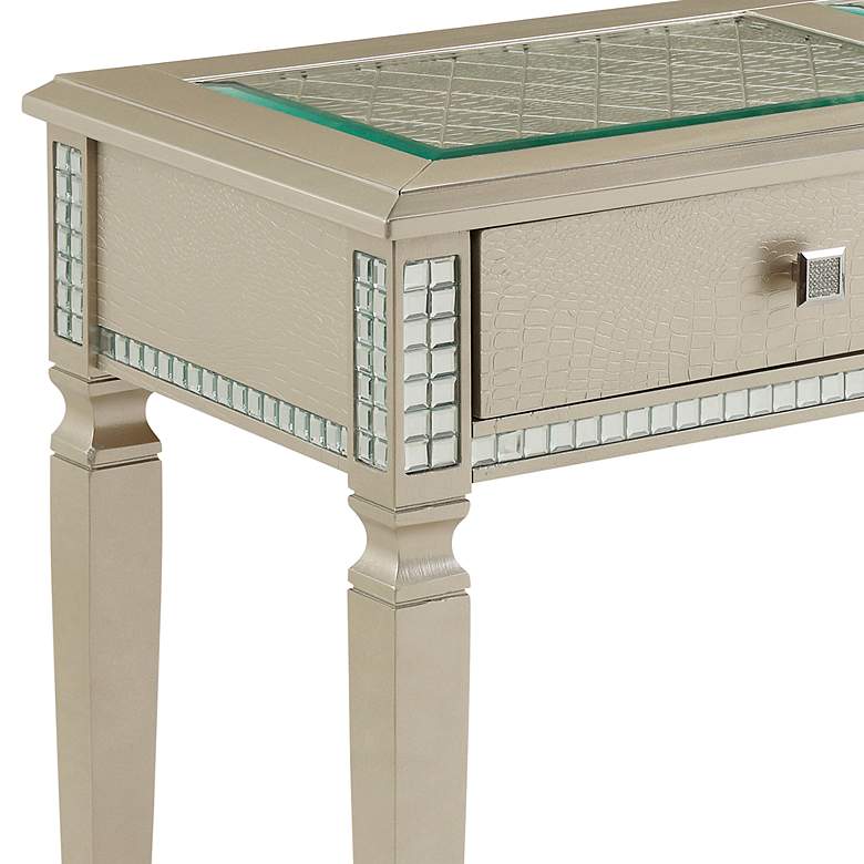 Image 3 Cluny 48" Wide Silver 2-Drawer Console Table more views