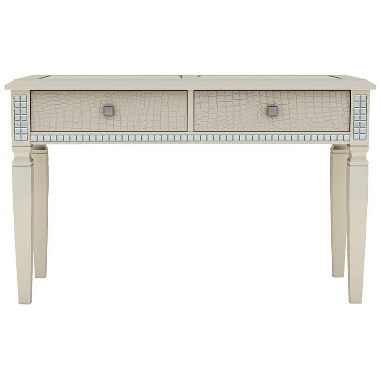 Image 4 Cluny 48" Wide Silver 2-Drawer Console Table more views