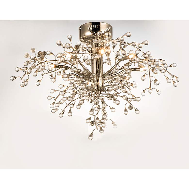 Image 3 Cluster 28 1/2"W Polished Nickel 8-Light LED Ceiling Light more views