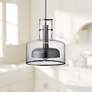 Clyde 14 1/4" Wide Clear Glass with Gun Metal Pendant Light