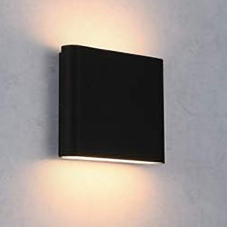 Image 1 Clyde 5" High Black LED Outdoor Wall Light
