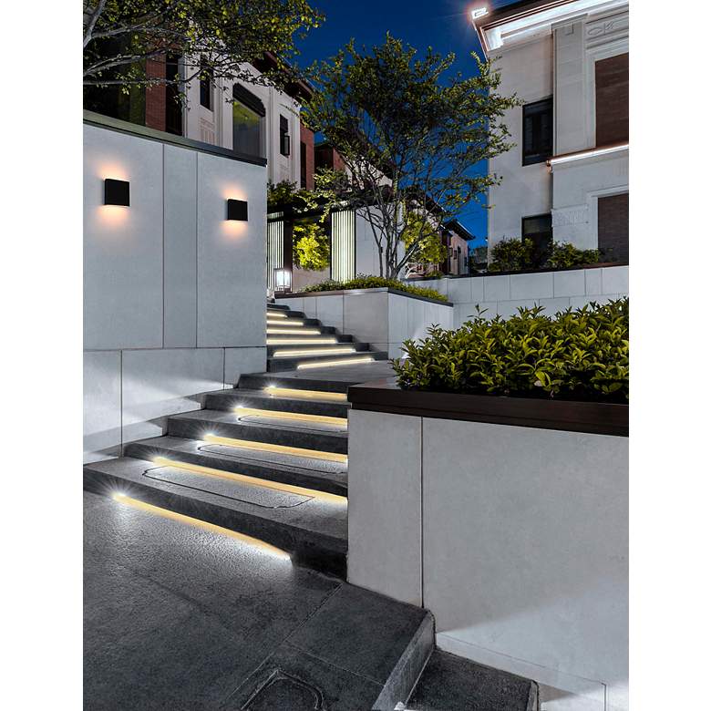 Image 3 Clyde 5" High Black LED Outdoor Wall Light more views