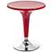 Clyde Adjustable Red Bar or Counter Height Table