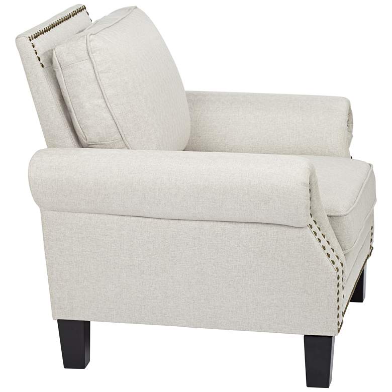 Image 5 Clyde Park Oslo Linen Nailhead Trim Armchair more views