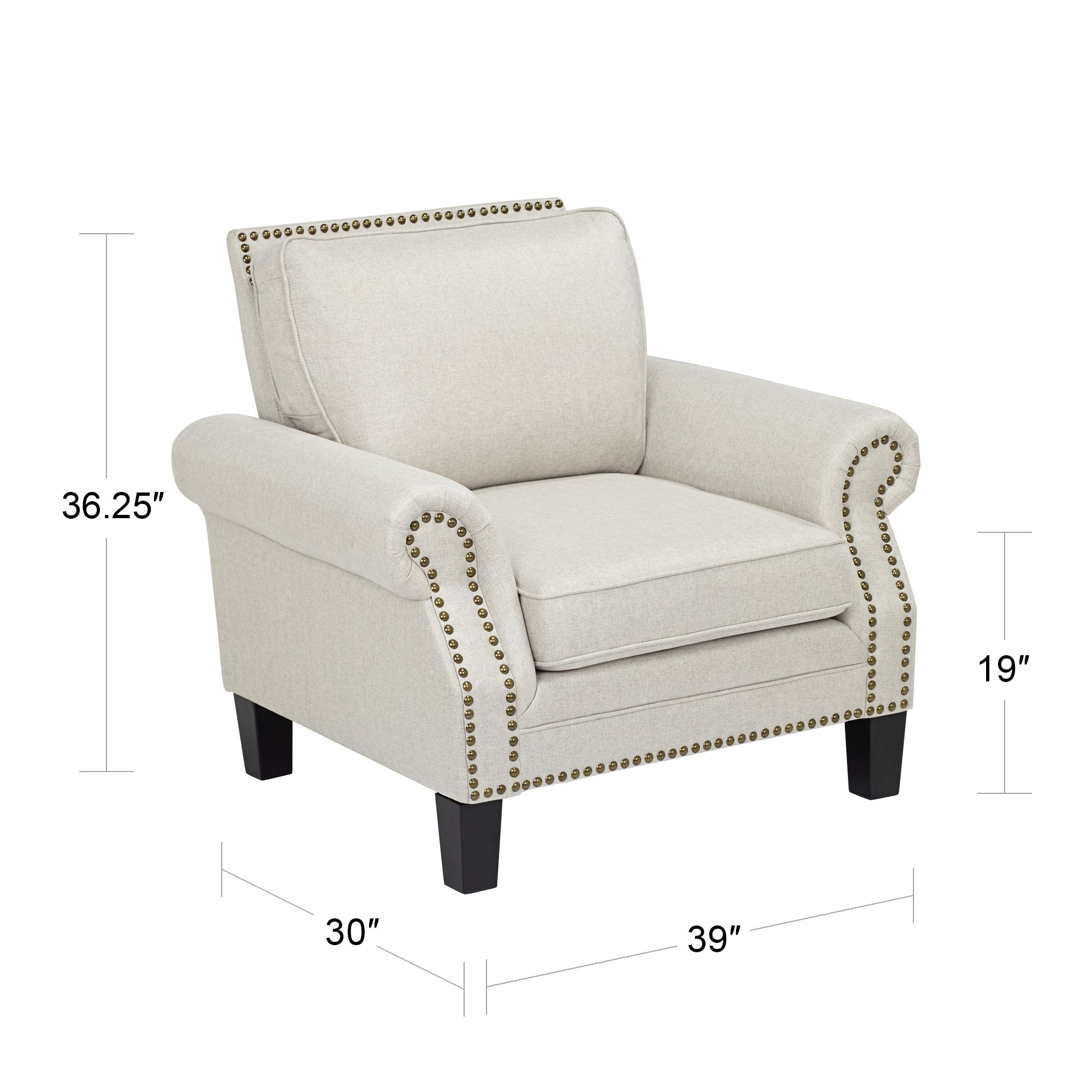 Clyde Park Oslo Linen Nailhead Trim Armchair in scene