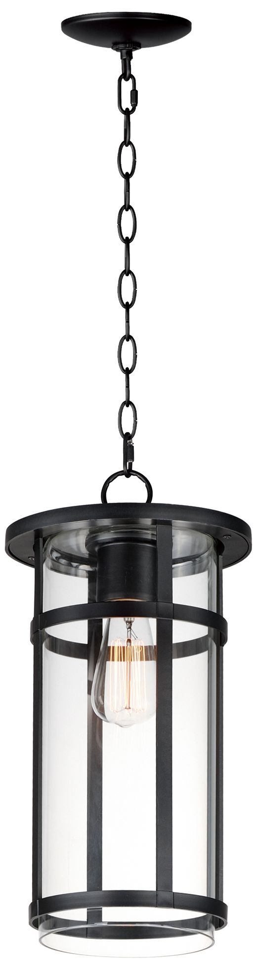 Clyde VX 1-Light 9" Wide Outdoor VX Hanging Pendant - Black