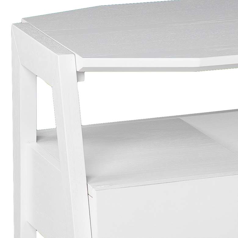 Image 3 Clyden 48 1/4" Wide White Wood 2-Drawer Writing Desk more views