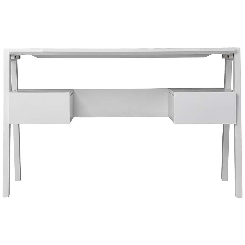Image 5 Clyden 48 1/4" Wide White Wood 2-Drawer Writing Desk more views