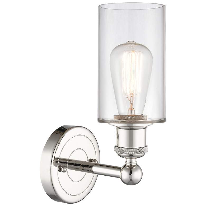 Image 2 Clymer 11.38"High Polished Nickel Sconce With Clear Shade more views