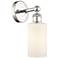 Clymer 11.38"High Polished Nickel Sconce With Matte White Shade