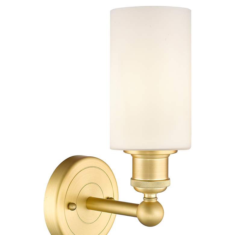 Image 2 Clymer 11.38"High Satin Gold Sconce With Matte White Shade more views