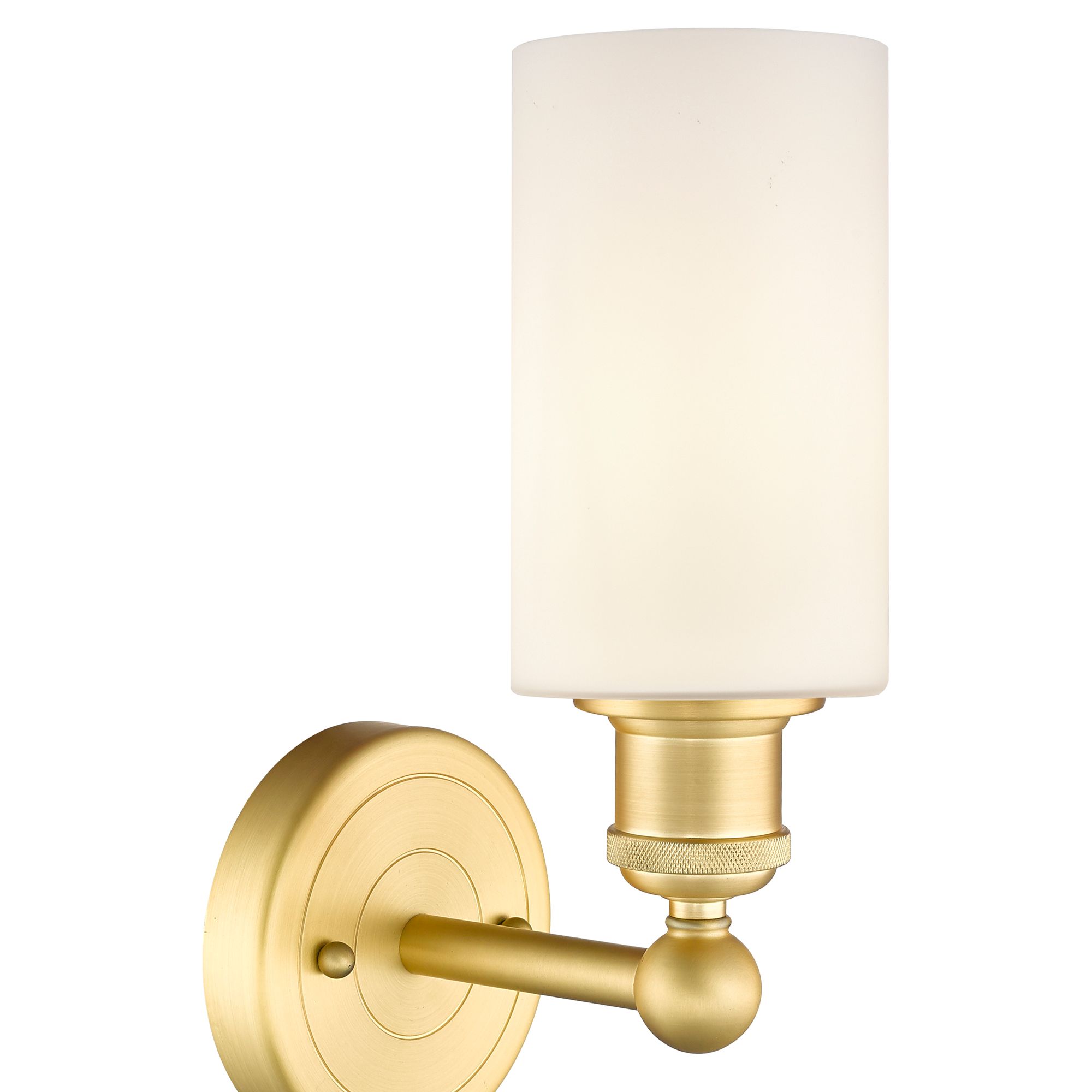 Thumbnail2 of Clymer 11 1/4" High Satin Gold Wall Sconce with White Glass more views