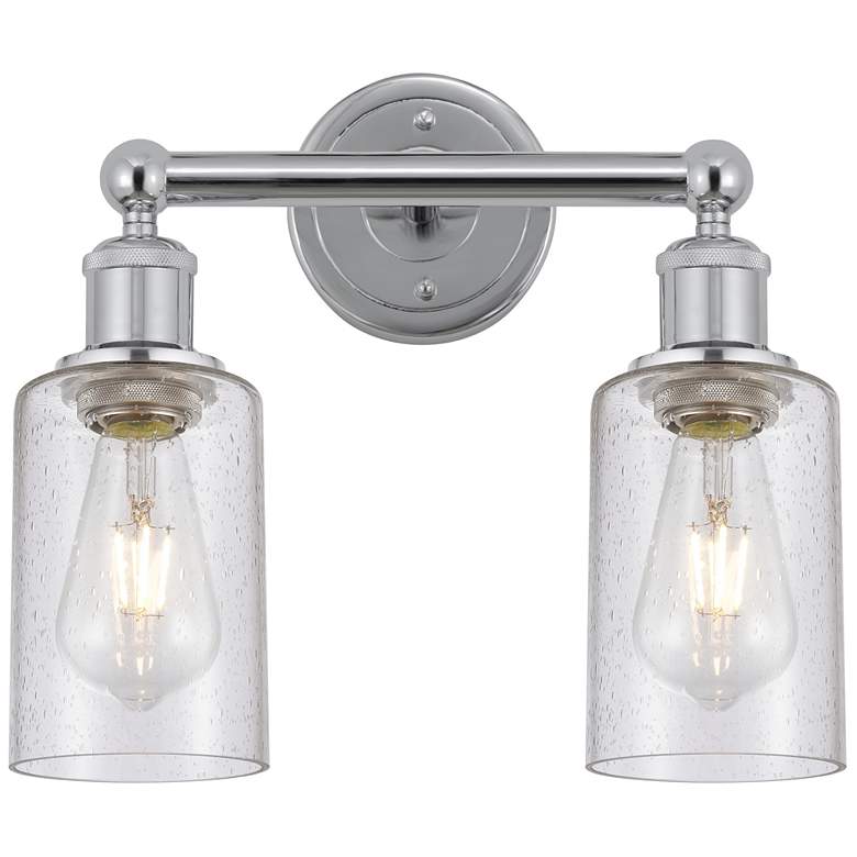Image 1 Clymer 12.88" Wide 2 Light Polished Chrome Bath Vanity Light w/ Seedy
