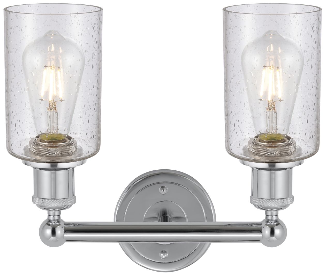 Image 2 Clymer 12.88" Wide 2 Light Polished Chrome Bath Vanity Light w/ Seedy  more views