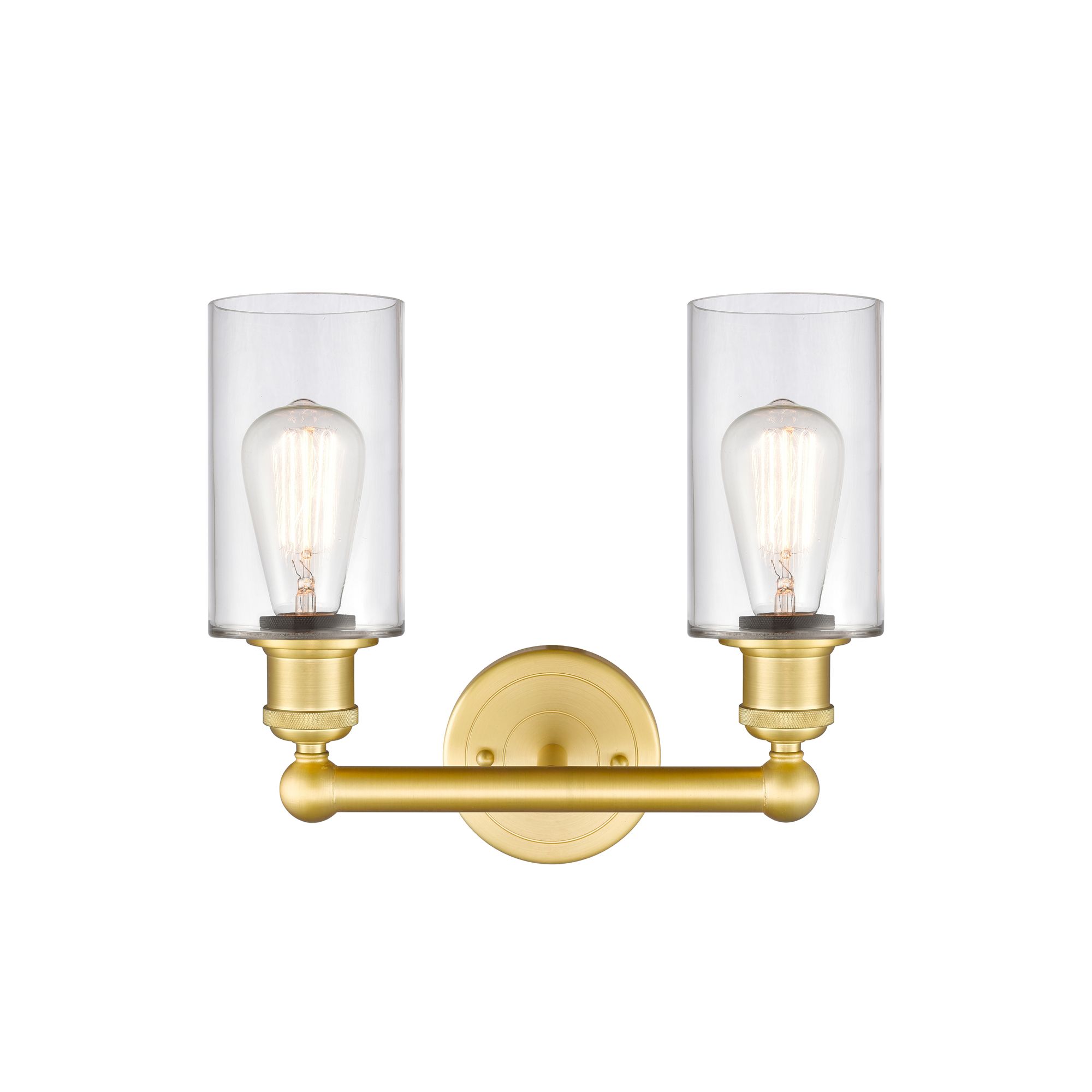 Image 2 Clymer 12.88" Wide 2 Light Satin Gold Bath Vanity Light With Clear Sha more views