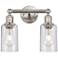 Clymer 12.88"W 2 Light Brushed Satin Nickel Bath Light w/ Seedy Shade