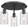 Clymer 15.63" Wide 3 Light Matte Black Flush Mount With Seedy Glass Sh