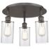Clymer 15.63"W 3 Light Oil Rubbed Bronze Flush Mount With Clear Glass 