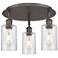 Clymer 15.63"W 3 Light Oil Rubbed Bronze Flush Mount With Seedy Glass