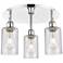 Clymer 15.63"W 3 Light Polished Chrome Flush Mount With Seedy Glass Sh