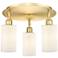 Clymer 15.63"W 3 Light Satin Gold Flush Mount With Matte White Glass S