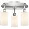Clymer 15.63"W 3 Light Satin Nickel Flush Mount w/ Matte White Glass S