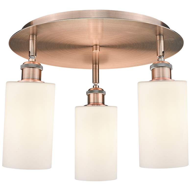 Image 1 Clymer 15 3/4" Wide Antique Copper 3-Light Ceiling Light