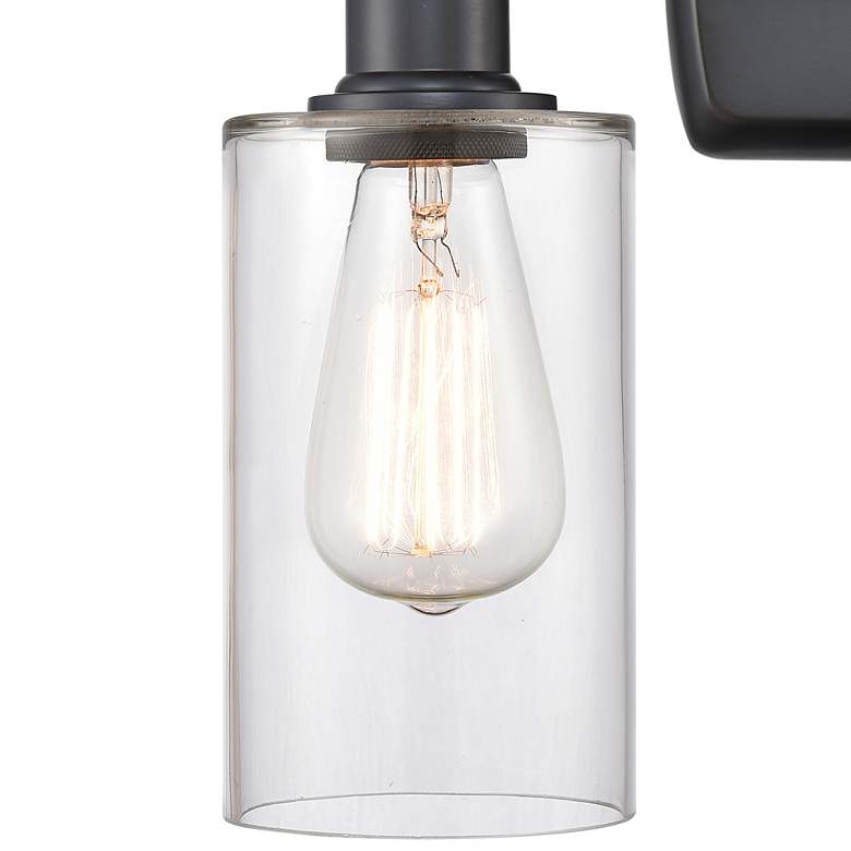 Image 2 Clymer 16" 2-Light Matte Black Bath Light w/ Clear Shade more views
