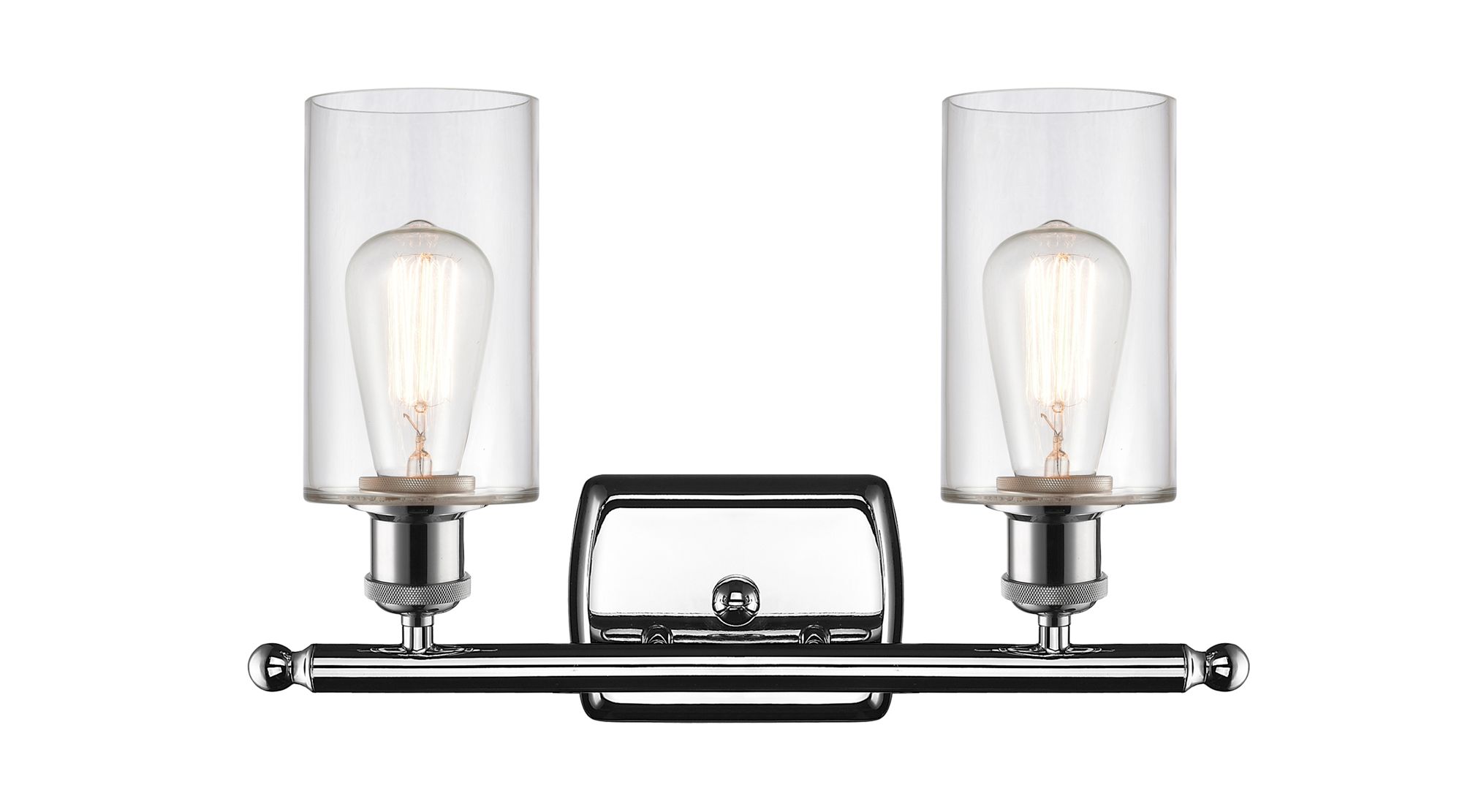 Image 2 Clymer 16" 2-Light Polished Chrome Bath Light w/ Clear Shade more views