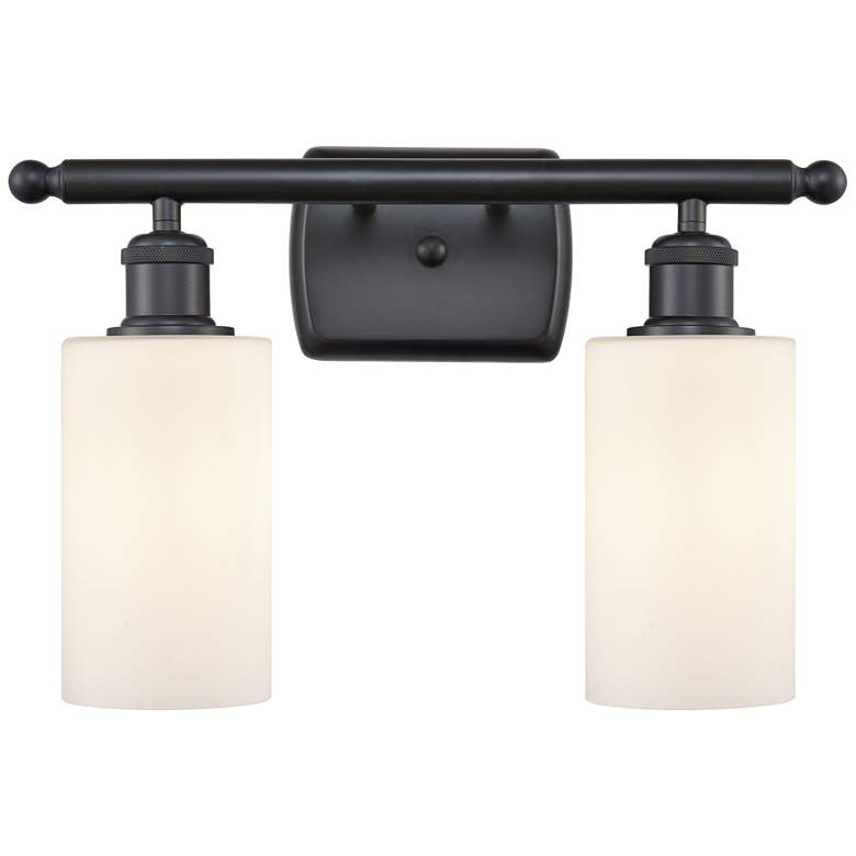 Image 1 Clymer 16" Wide 2 Light Matte Black Bath Vanity Light w/ Matte White S