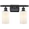 Clymer 16" Wide 2 Light Matte Black Bath Vanity Light w/ Matte White S