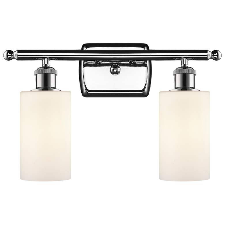 Image 1 Clymer 16" Wide 2 Light Polished Chrome Bath Vanity Light w/ White Sha