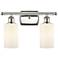Clymer 16" Wide 2 Light Polished Nickel Bath Vanity Light w/ White Sha