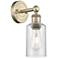 Clymer 2.6" High Antique Brass Sconce With Seedy Shade