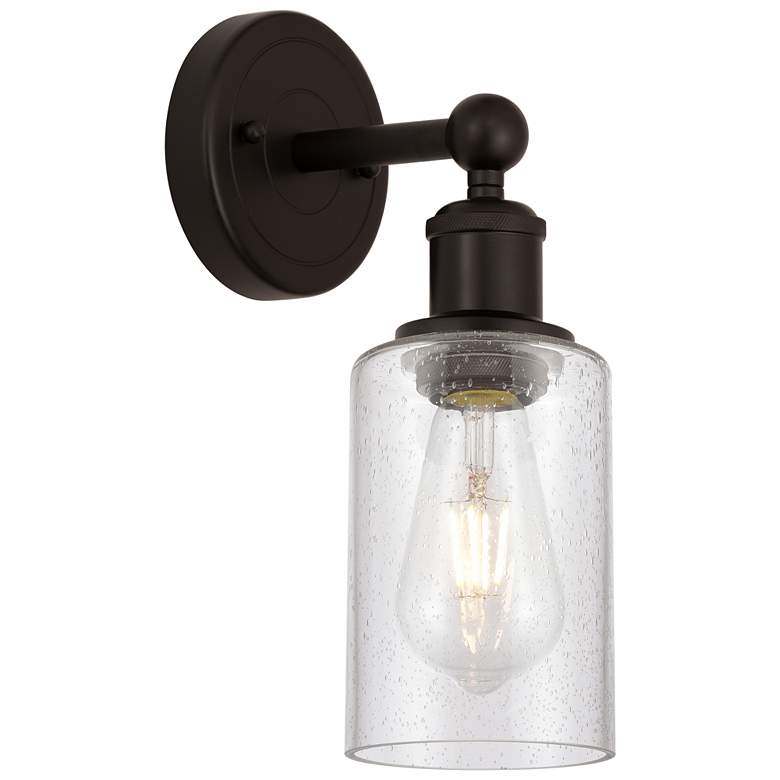 Image 1 Clymer 2.6" High Oil Rubbed Bronze Sconce With Seedy Shade