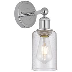Clymer 2.6&quot; High Polished Chrome Sconce With Seedy Shade