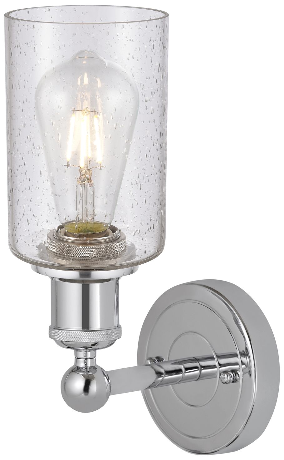 Image 2 Clymer 2.6" High Polished Chrome Sconce With Seedy Shade more views