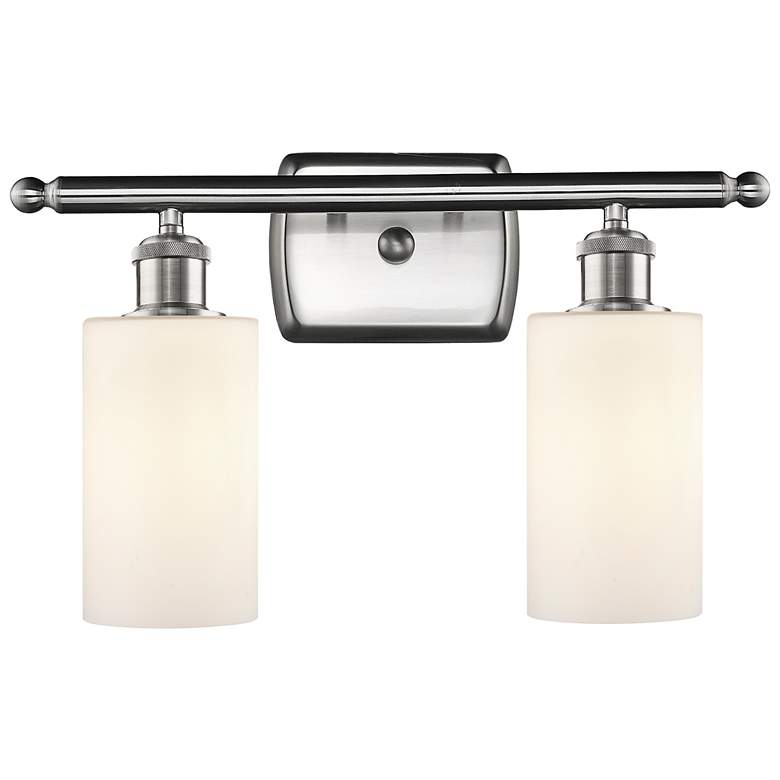 Image 1 Clymer 2 Light 16" LED Bath Light - Brushed Satin Nickel - White Shade