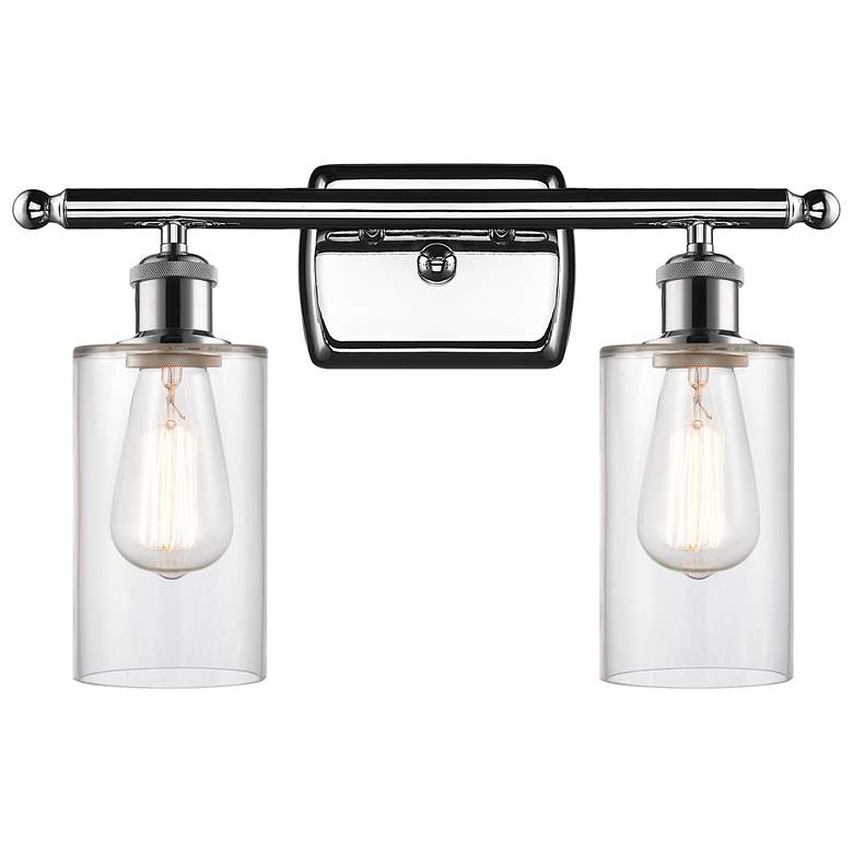 Image 1 Clymer 2 Light 16" LED Bath Light - Polished Chrome - Clear Shade