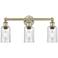 Clymer 21.88" Wide 3 Light Antique Brass Bath Vanity Light With Seedy