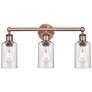 Clymer 21.88" Wide 3 Light Antique Copper Bath Vanity Light w/ Seedy S
