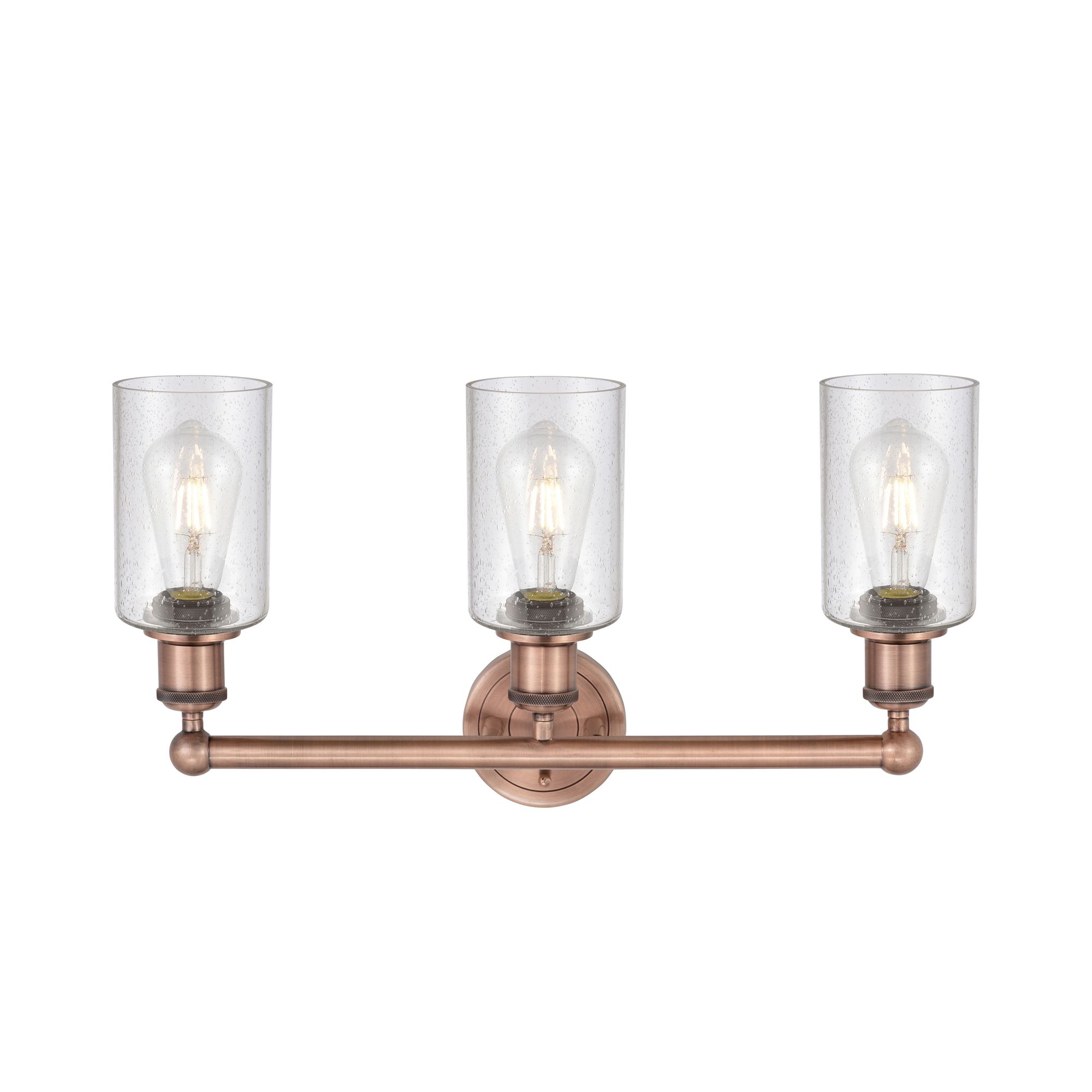Image 2 Clymer 21.88" Wide 3 Light Antique Copper Bath Vanity Light w/ Seedy S more views