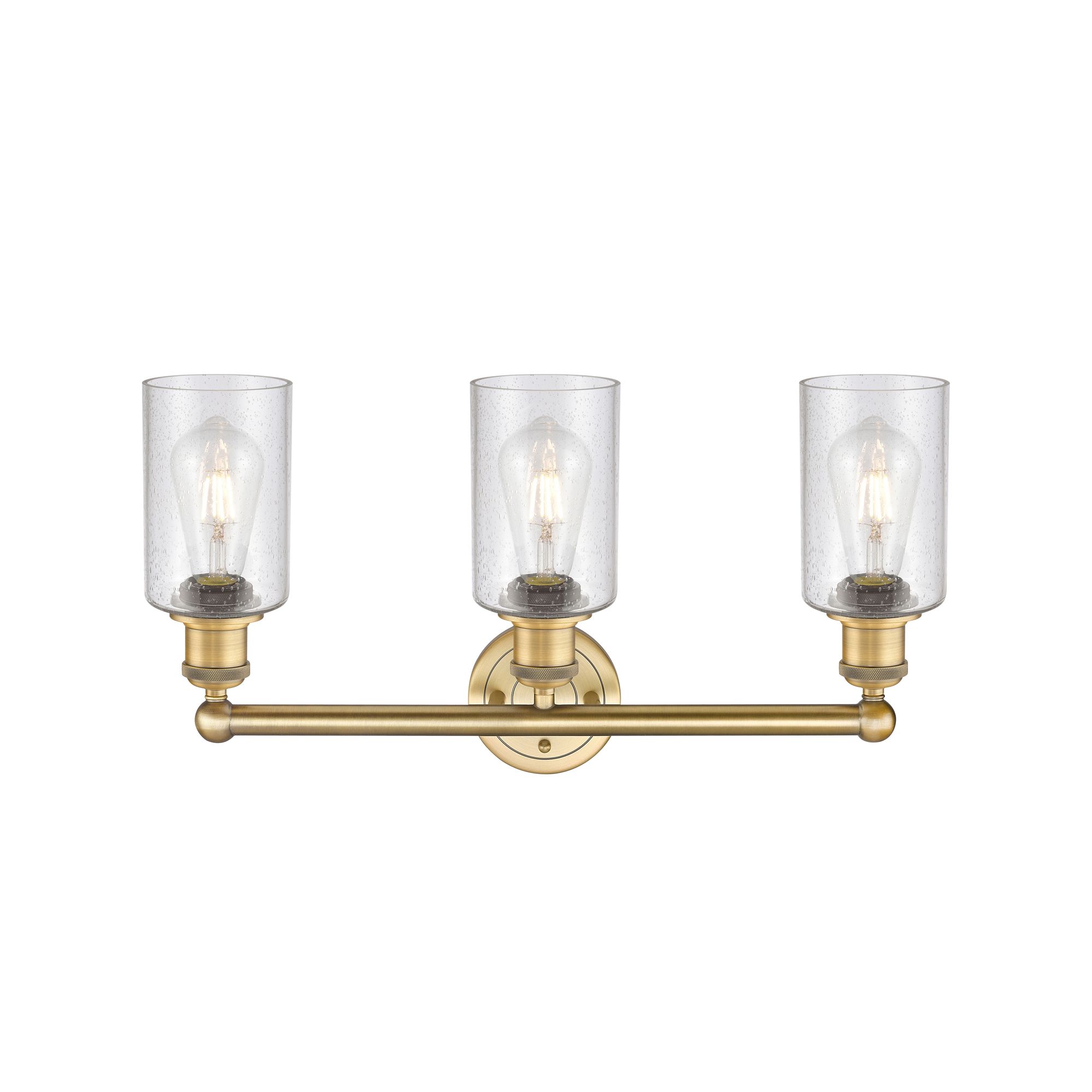 Image 2 Clymer 21.88" Wide 3 Light Brushed Brass Bath Vanity Light With Seedy  more views