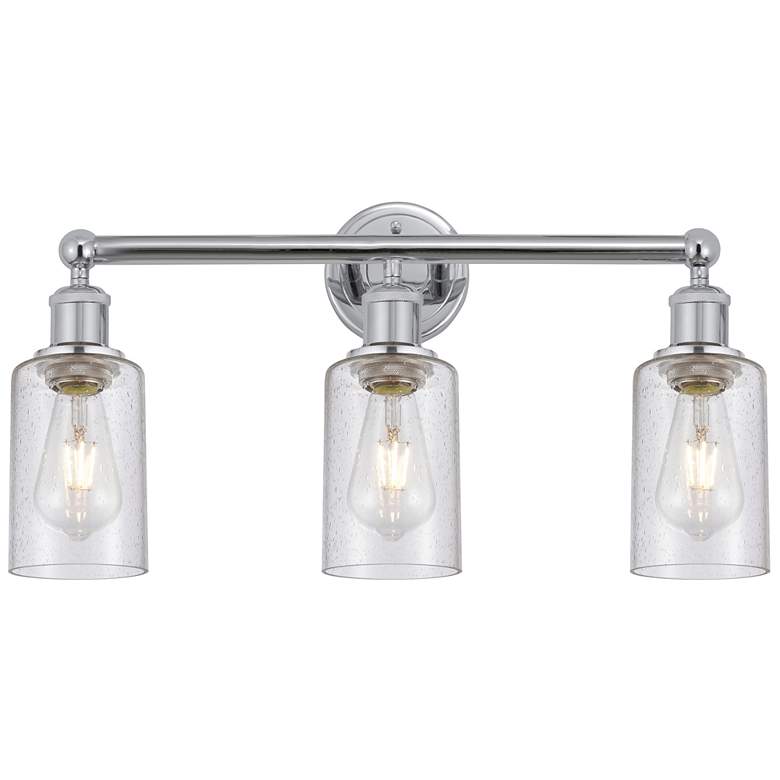 Image 1 Clymer 21.88" Wide 3 Light Polished Chrome Bath Vanity Light w/ Seedy
