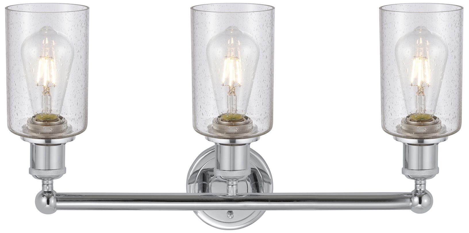 Image 4 Clymer 21.88" Wide 3 Light Polished Chrome Bath Vanity Light w/ Seedy  more views