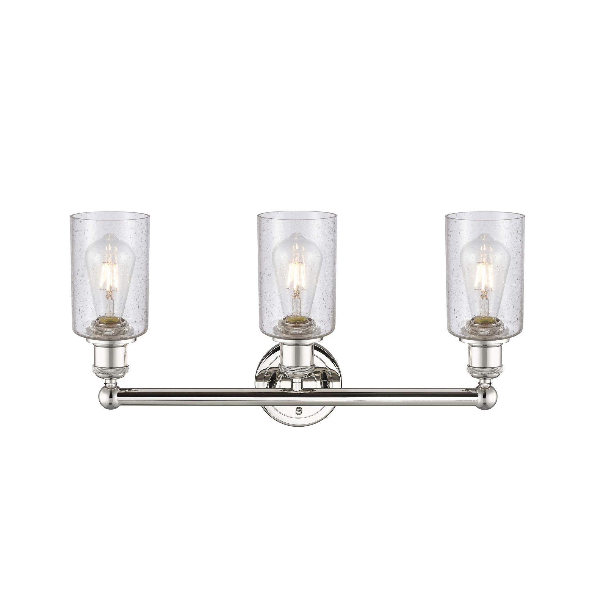 Image 2 Clymer 21.88" Wide 3 Light Polished Nickel Bath Vanity Light w/ Seedy  more views