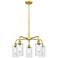 Clymer 21.88" Wide 5 Light Satin Gold Stem Hung Chandelier With Clear