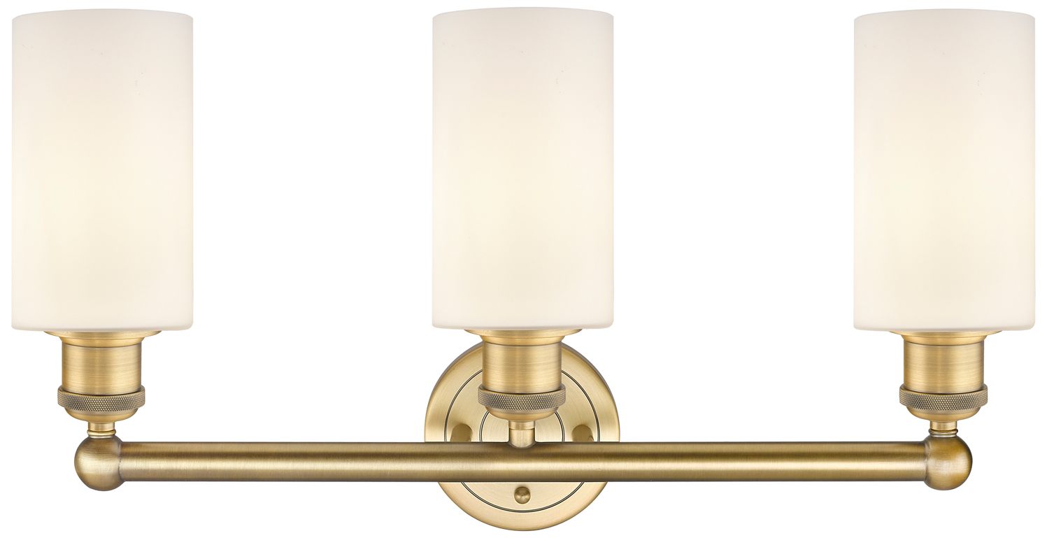Image 2 Clymer 21.88"W 3 Light Brushed Brass Bath Vanity Light With White Shad more views