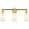 Clymer 21.88"W 3 Light Satin Gold Bath Vanity Light With Matte White S